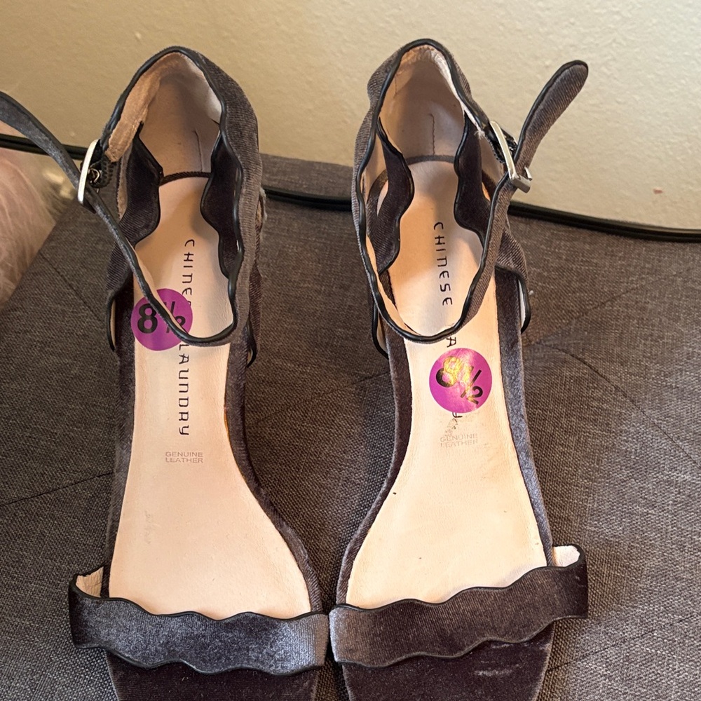 Chinese Laundry Black Velvet Heels
